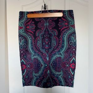 Adrianna Papell paisley print skirt.